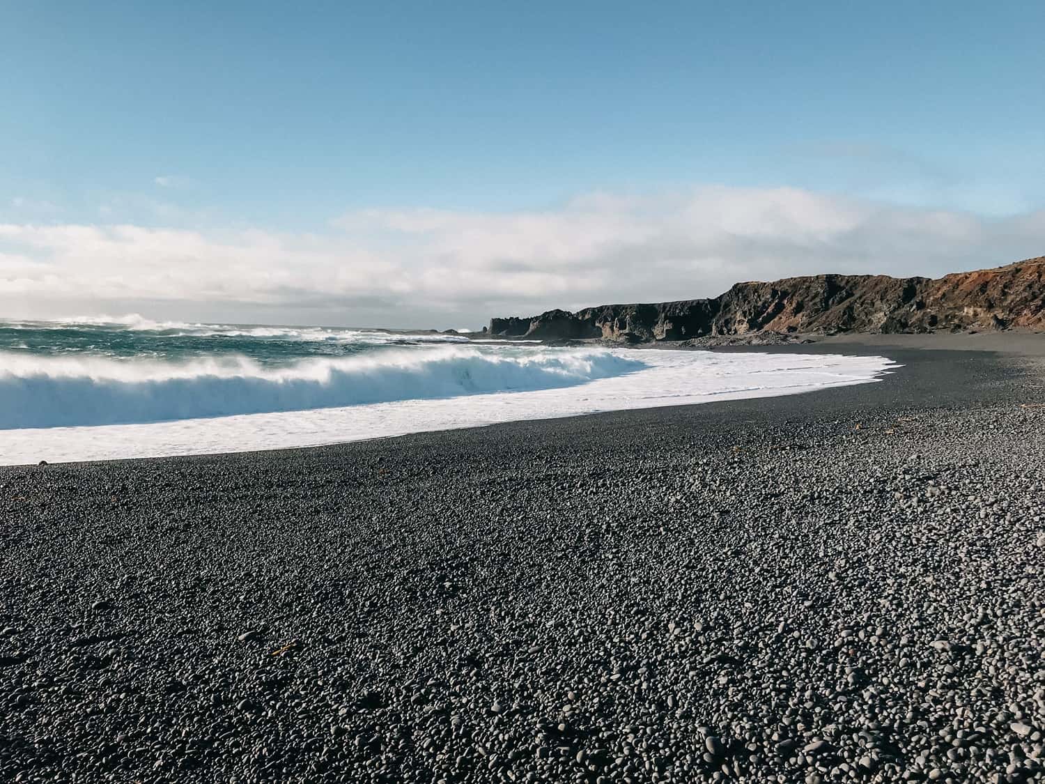 Enjoy the black sand beaches in Iceland