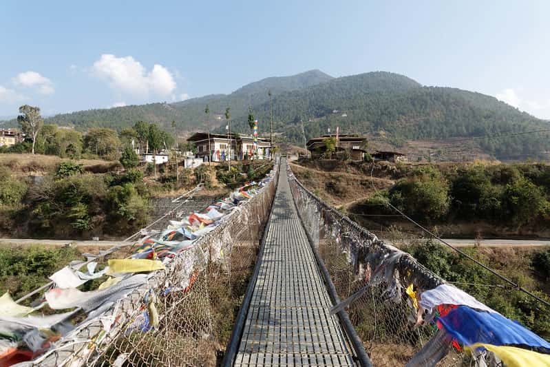 Punakha Suspension Bridge in Bhutan